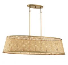 Astoria 5-Light Oval Chandelier in Natural with Warm Brass