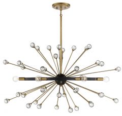 Ariel 6-Light Oval Chandelier in Como Black with Gold Accents