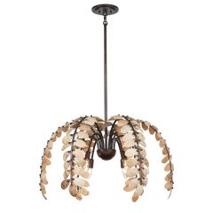 Grecian 6-Light Chandelier in Champagne Mist with Coconut Shell by Breegan Jane