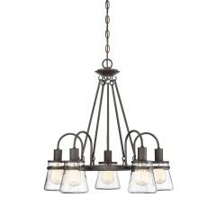 Portsmouth 5-Light Outdoor Oval Chandelier in English Bronze