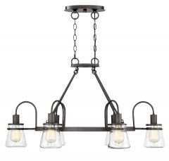 Portsmouth 6-Light Outdoor Linear Chandelier in English Bronze