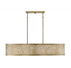 New Haven 5-Light Oval Chandelier in Burnished Brass