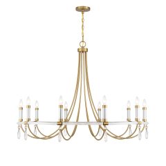Mayfair 10-Light Chandelier in Warm Brass and Chrome