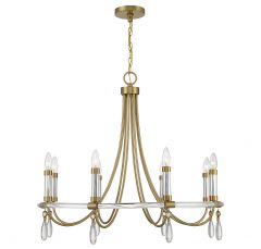 Mayfair 8-Light Chandelier in Warm Brass and Chrome