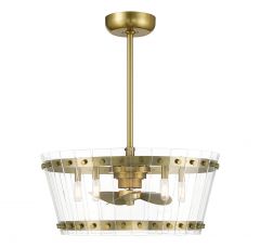 Ventari 5-Light LED Fan D'Lier in Warm Brass