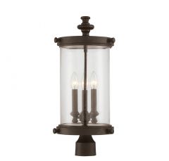 Palmer 3-Light Outdoor Post Lantern in Walnut Patina