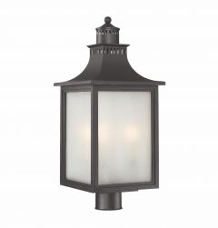 Monte Grande 3-Light Outdoor Post Lantern in Slate
