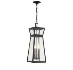 Millford 3-Light Outdoor Hanging Lantern in Matte Black