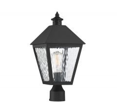 Harrison 1-Light Outdoor Post Lantern in Matte Black