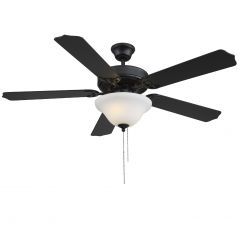 First Value 52" 2-Light Ceiling Fan in Matte Black