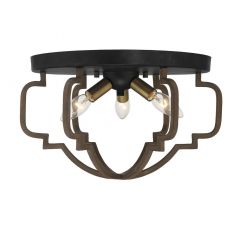 Westwood 3-Light Ceiling Light in Barrelwood with Brass Accents