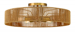 Ashe 5-Light Ceiling Light in Warm Brass and Rope