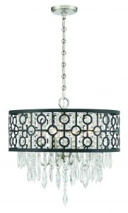 Rory 4-Light Pendant in Matte Black with Satin Nickel