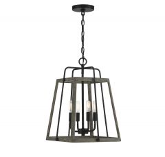 Hasting 4-Light Pendant in Noblewood with Iron