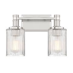 Concord 2-Light Bathroom Vanity Light in Silver and Polished Nickel