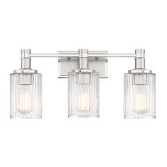 Concord 3-Light Bathroom Vanity Light in Silver and Polished Nickel