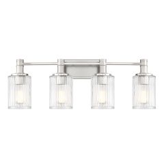 Concord 4-Light Bathroom Vanity Light in Silver and Polished Nickel
