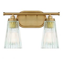 Chantilly 2-Light Bathroom Vanity Light in Warm Brass