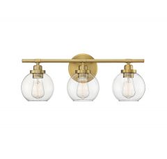 Carson 3-Light Bathroom Vanity Light in Warm Brass