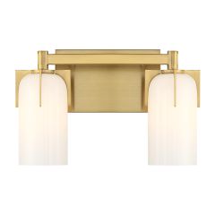 Caldwell 2-Light Bathroom Vanity Light in Warm Brass