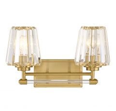 Garnet 2-Light Bathroom Vanity Light in Warm Brass