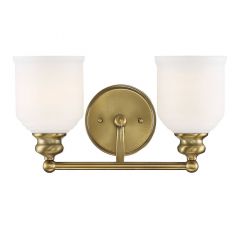 Melrose 2-Light Bathroom Vanity Light in Warm Brass