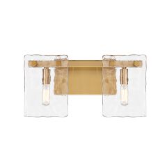 Genry 2-Light Bathroom Vanity Light in Warm Brass