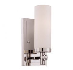 Manhattan 1-Light Wall Sconce in Polished Nickel