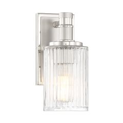 Concord 1-Light Bathroom Vanity Light in Silver and Polished Nickel