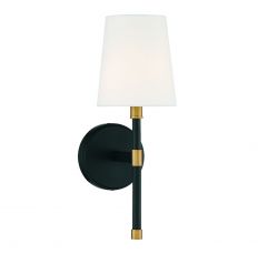 Brody 1-Light Wall Sconce in Matte Black with Warm Brass Accents