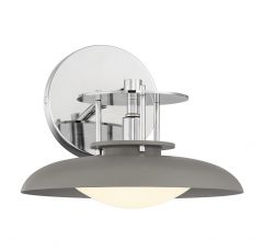 Gavin 1-Light Bathroom Vanity Light in Gray with Polished Nickel Accents