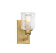 Hampton 1-Light Bathroom Vanity Light in Warm Brass