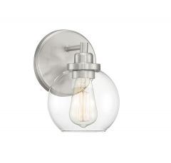 Carson 1-Light Bathroom Vanity Light in Satin Nickel