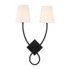 Barclay 2-Light Wall Sconce in Matte Black