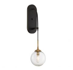 Fulton 1-Light Wall Sconce in English Bronze and Warm Brass