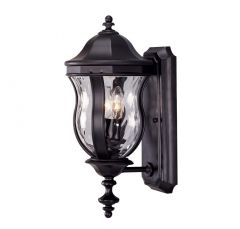 Monticello 2-Light Outdoor Wall Lantern in Black