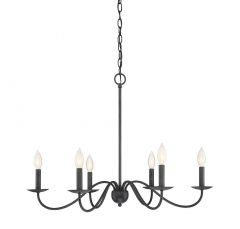 6-Light Chandelier in Aged Iron