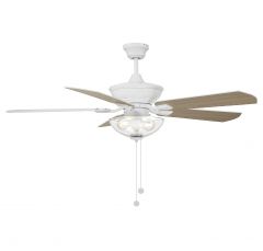 52" 2-Light Outdoor Ceiling Fan in White