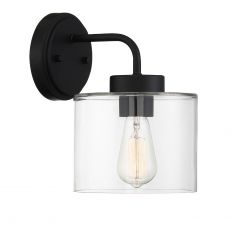 1-Light Outdoor Wall Sconce in Matte Black