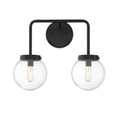 2-Light Outdoor Wall Sconce in Matte Black