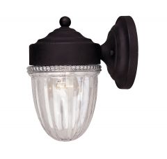 1-Light Outdoor Wall Sconce in Textured Black