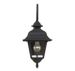1-Light Outdoor Wall Lantern in Textured Black