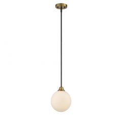 1-Light Mini Pendant in Oil Rubbed Bronze with Natural Brass