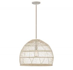 1-Light Pendant in Natural Rattan with A Matching Socket