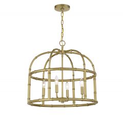 4-Light Pendant in Burnished Brass