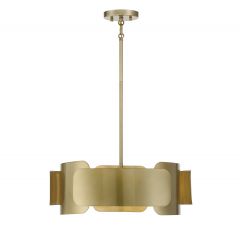 4-Light Pendant in Burnished Brass