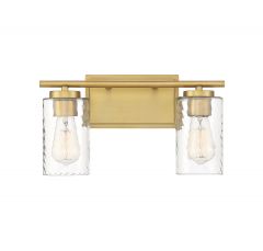 2-Light Bathroom Vanity Light in Natural Brass