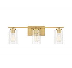 3-Light Bathroom Vanity Light in Natural Brass
