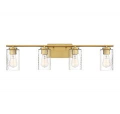 4-Light Bathroom Vanity Light in Natural Brass