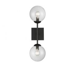 2-Light Wall Sconce in Black